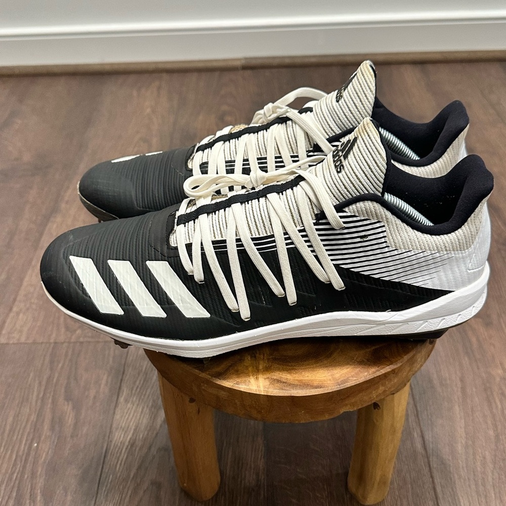 Adidas Adizero Black & White Afterburner 6 Baseball Cleats, Size 12.5